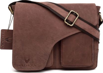 Picture of WildHorn Urban Edge Vintage Genuine Hunter Leather Messenger Bag (Brown)