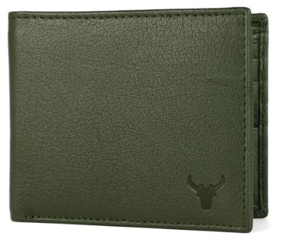 Picture of NAPA HIDE Leather Wallet for Men I Handcrafted I Credit/Debit Card Slots I 2 Currency Compartments I 2 Secret Compartments (Green)