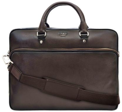 Picture of eske Zachary 16" Genuine Leather Laptop/Macbook Bag for Men, Women | Office Bag | Laptop Messenger Bag with Shoulder Strap | Spacious Compartment | Water Resistant