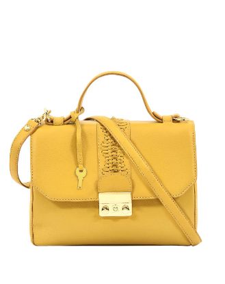 Picture of eske Paris Anika Leather Stylish Handbag Sling Bag For women, Latest Collection, Latest Collection Yellow Vanilla