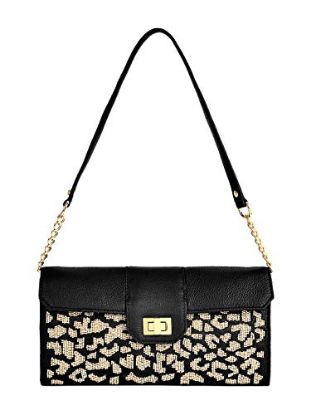 Picture of Eske Paris Leather Stylish Clutch Handbag Sling Bag for Women,Black