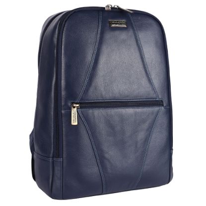 Picture of HAMMONDS FLYCATCHER Genuine Leather Backpack - The Ultimate Combination of Style and Comfort for Men and Women, Perfect for Any Adventure/Perfect for Tech Lovers for Upto 14 Inch Laptop - Blue