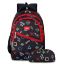 Picture of The Clownfish Brainbox Series Printed Polyester 30 L School Backpack with Pencil/Staionery Pouch School Bag Front Cross Zip Pocket Daypack Picnic Bag For School Going Boys & Girls Age 8-10 years (Charcoal Black)