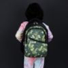 Picture of The Clownfish Brainbox Series Printed Polyester 30 L School Backpack with Pencil/Staionery Pouch School Bag Front Cross Zip Pocket Daypack Picnic Bag For School Going Boys & Girls Age 8-10 years (Forest Green)