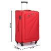 Picture of The Clownfish Farren Luggage Polyester Softcase Suitcase Four Wheel Trolley Bag- Red (Small Size- 56 cm)