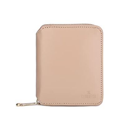 Picture of The Clownfish Zia Genuine Leather Bi-Fold Zip Around Wallet for Women with Multiple Card Slots & Coin Pocket (Light Peach)