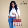 Picture of The Clownfish Gloria Handbag for Women Office Bag Ladies Shoulder Bag Tote For Women College Girls (Checks Design- Maroon)