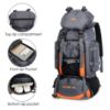 Picture of THE CLOWNFISH Summit Seeker 90 Litres Polyester Travel Backpack for Mountaineering Outdoor Sport Camp Hiking Trekking Bag Camping Rucksack Bagpack Bags (Light Grey)