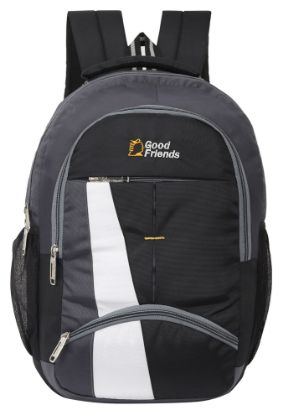 Picture of GOOD FRIENDS Waterproof School Bag/College Bag/Multipurpose Backpack With laptop compartment (Black)