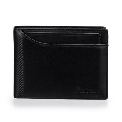 Picture of MAI SOLI Bifold Genuine Leather Men's Wallet with Removable Card Holder -Black