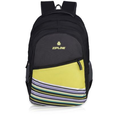 Picture of Zipline Stylish Casual 36L Backpack School College Bag For Men Women Boys & Girls (1-Medium Black Bag)