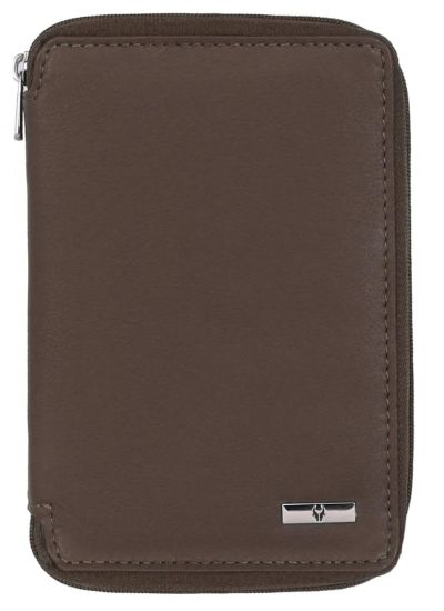 Picture of WildHorn Passport Holder Cover Wallet Travel Essentials I Leather Card Case International Travel Must Haves Travel Accessories for Women Men I Spacious I Zipper Closure (Brown)