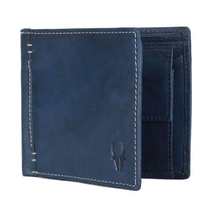 Picture of WildHorn® Washed Blue Antique Soft Genuine Men's Leather Wallet