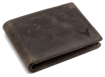 Picture of NAPA HIDE Leather Wallet for Men I Handcrafted I Credit/Debit Card Slots I 2 Currency Compartments I 2 Secret Compartments (Grey Hunter)
