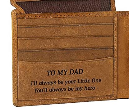 Picture of WILDHORN® Engraved Personalized Wallet for Men - Gift for Father, Husband ,Friend, Boyfriend, Brother & Son (for Father-2)