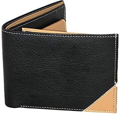 Picture of K London Black & Beige Leather Men's Wallet (1413_blkbeige)