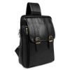 Picture of Bagneeds PU Leather Multipurpose Daypack Shoulder Sling Bag Chest Crossbody Shoulder Chest Travel Bag One Side Shoulder Bag for Men Women (Black)