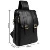 Picture of Bagneeds PU Leather Multipurpose Daypack Shoulder Sling Bag Chest Crossbody Shoulder Chest Travel Bag One Side Shoulder Bag for Men Women (Black)
