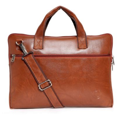 Picture of Bagneeds Laptop Bag Vegan Leather Office Messenger Bag Slim & Styles for men's (Tan)
