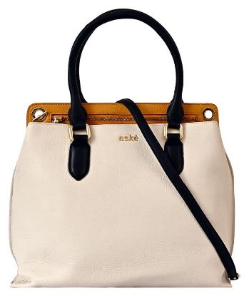 Picture of eske Fonda - Genuine Leather Handbag - Spacious Compartments - Work and Travel Bag - Durable - Water Resistant - Adjustable Strap - Detachable Adjustable shoulder strap - For Women