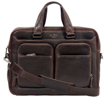 Picture of eske Colton 15" Genuine Leather Laptop/Macbook Bag for Men, Women | Office Bag | Laptop Messenger Bag with Shoulder Strap | Spacious Compartment | Water Resistant