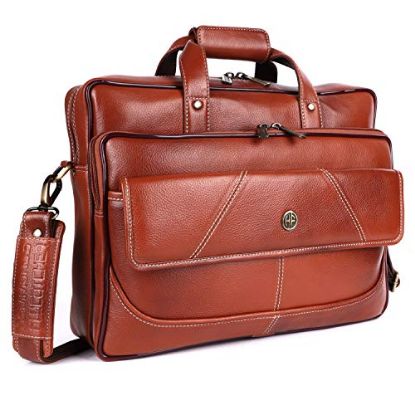Picture of Hammonds Flycatcher Genuine Leather Tan 15.6 inch Premium Laptop Messenger Bag