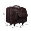 Picture of DORPER Money Hill Leather 44 litres Laptop Business Roller 20 inch Trolley Travel Bag for Men Cabin Size (3Kg) (Brown, Leather)