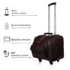 Picture of DORPER Money Hill Leather 44 litres Laptop Business Roller 20 inch Trolley Travel Bag for Men Cabin Size (3Kg) (Brown, Leather)