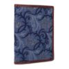 Picture of THE CLOWNFISH Glamour Fold Series Tapestry Fabric & Faux Leather Unisex Dual Passport Wallet Travel Document Organizer with Multiple Card Holder Slots (Blue-Floral)