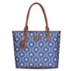Picture of THE CLOWNFISH Aviva Printed Handicraft Fabric Handbag for Women Office Bag Ladies Shoulder Bag Tote for Women College Girls (Royal Blue)