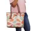 Picture of The Clownfish Aviva Printed Handicraft Fabric Handbag for Women Office Bag Ladies Shoulder Bag Tote for Women College Girls (Cream)
