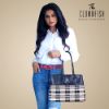 Picture of The Clownfish Gloria Handbag for Women Office Bag Ladies Shoulder Bag Tote For Women College Girls (Checks Design- Navy Blue)