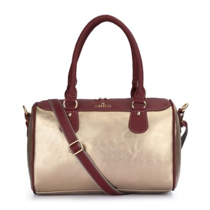 Picture of The Clownfish Urja Collection Vegan Leather 9.4 Litre Women's Handbag Shoulder Bag (Golden)