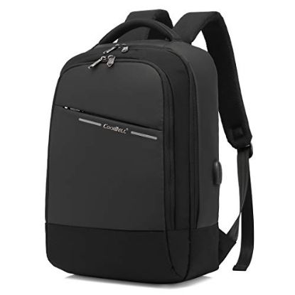 Picture of CoolBELL Splashproof Nylon Backpack for 15.6inch Laptop Bag with Smart USB Charging and Night Reflective Strip (Black)
