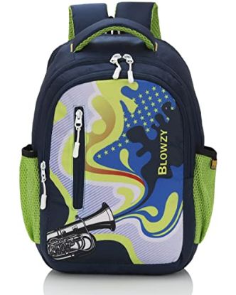 Picture of Blowzy Polyester School Backpack/School Bag for Boys & Girls 25 Ltrs Water Resistant with 1 Year Warranty (Navy Blue)