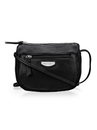 Picture of MAI SOLI Genuine Leather Sling Bag for Women | Crossbody Bag With Zip Closure for Girls | 1 Outside and 1 Inside Zipper Closure Pocket, 1 Slip Pocket for Phone| RFID Protected - Black