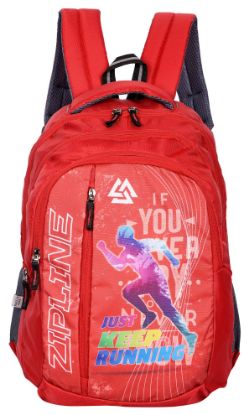 Picture of ZIPLINE Unisex Casual Polyester 40 L Backpack School Bag Women Men Boys Girls Children Daypack College Bag Weekend Bag (Red)