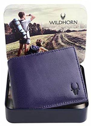 Picture of WILDHORN® Premium RFID Protected Leather Wallet for Men (Navy)