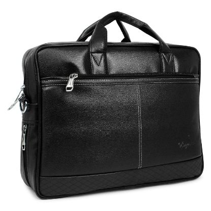 Picture of Bagneeds Pu Leather 15.6 inch Messenger Sling Office Shoulder Travel Organizer Bag For Men & Women (L,32 X W,6cmx H, 42cm (Brown) (Black)
