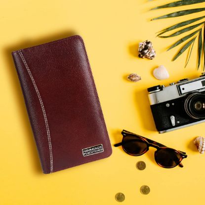 Picture of HAMMONDS FLYCATCHER Passport Cover/Passport Holder for Men and Women - Genuine Leather Travel Accessories Document Organizer with RFID Protection - Brown - Multiple Cards & Passport Holder for Trips