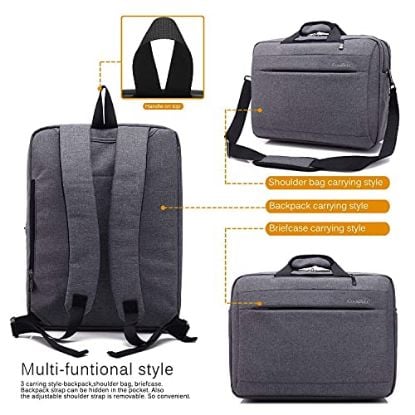 Picture of CoolBELL Multi-Functional Nylon Convertible 17.3 Inches Laptop Messenger Bag Backpack for Laptop/MacBook/Tablet (Grey)