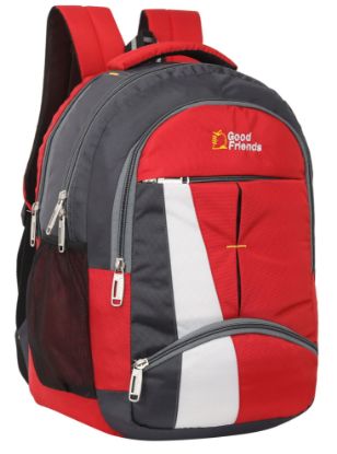 Picture of GOOD FRIENDS Waterproof School Bag/College Bag/Multipurpose Backpack With laptop compartment (Red)