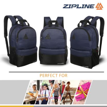 Picture of Zipline Unisex casual polyester 19 L Backpack School Bag Women Men Boys Girls children Daypack College Bag Weekend Bag (Blue)