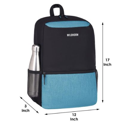 Picture of WildHorn 15L Laptop Backpack for Men/Women I Fits upto 15.6" Laptop I Waterproof I Travel/Business/College Bookbags (Sky Blue Melange)