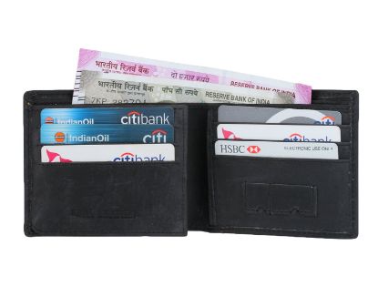 Picture of K London Canterbury RFID Blocking Brown Slim 8 Card Men's Wallet (7010_Black)