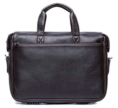 Picture of K London Dark Brown Leatherite Handmade Men Laptop Bag Cross Over Shoulder Messenger Bag Office Bag (1801_darkbrn)