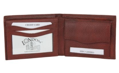 Picture of K London Classic Bifold Real Leather Wallet for Men with Coin Pocket and Card slots-1058_BRN