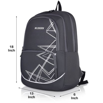 Picture of WildHorn 34L Laptop Backpack for Men/Women I Waterproof I Travel/Business/College Bookbags Fit 15.6 Inch Laptop