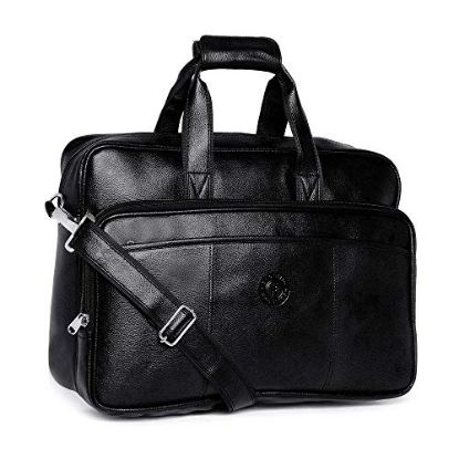 Picture of Bagneeds Synthetic Leather Business Travel Briefcase Messenger Laptop Bag for Men's (Black)
