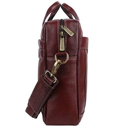 Picture of Hammonds Flycatcher Genuine Bombay Brown Leather 15.6 inch Men's Laptop Messenger Bag (Brown)